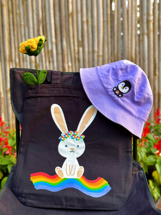 Rainbow Bunny Tote Bag