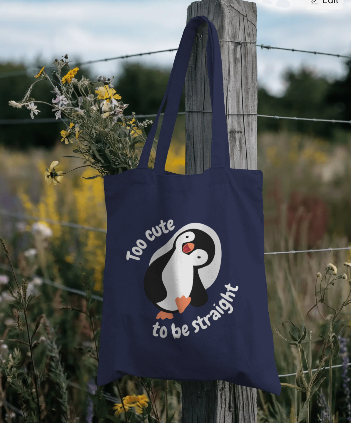 Too Cute to be Straight Tote Bag