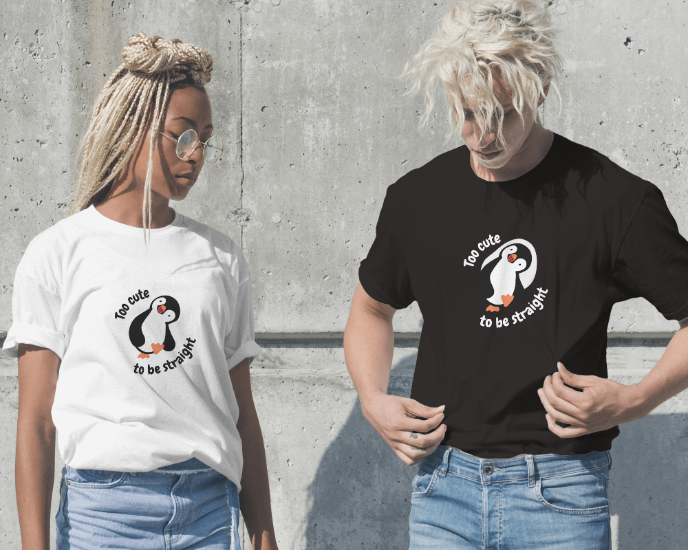 Too Cute to be Straight | Gay Tshirt
